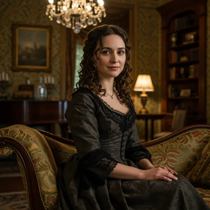 Classic Yet Engaged Woman from the 1850s