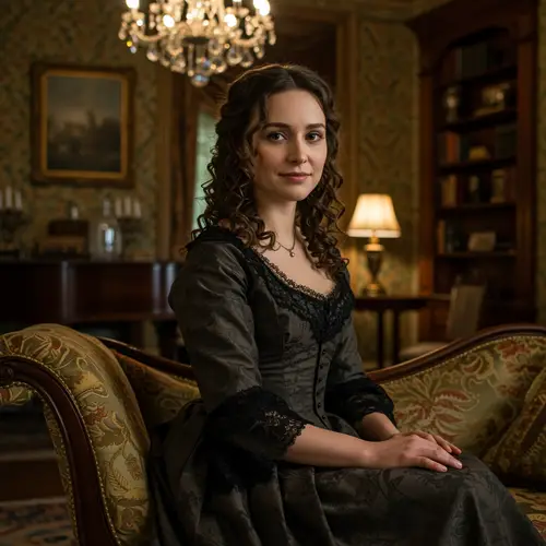 Classic Yet Engaged Woman from the 1850s