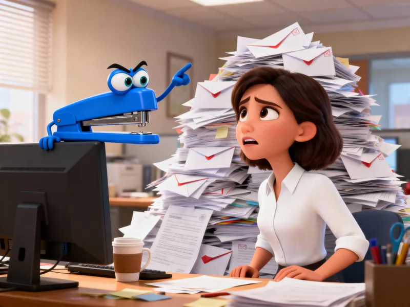 Comic Office Scene with Sofia and Clippy