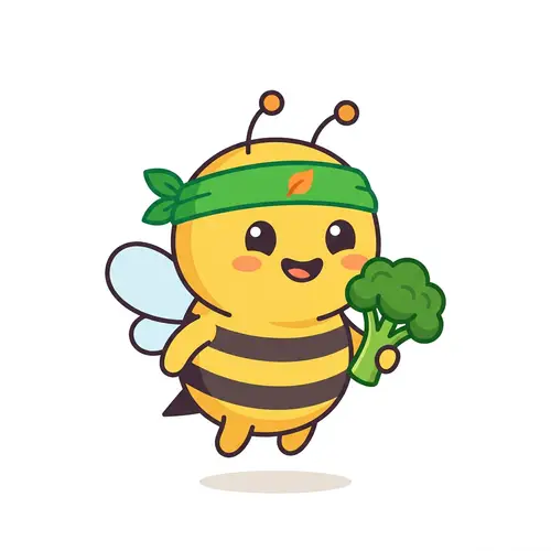 Cute Duolingo-Style Bee Mascot for Wellness