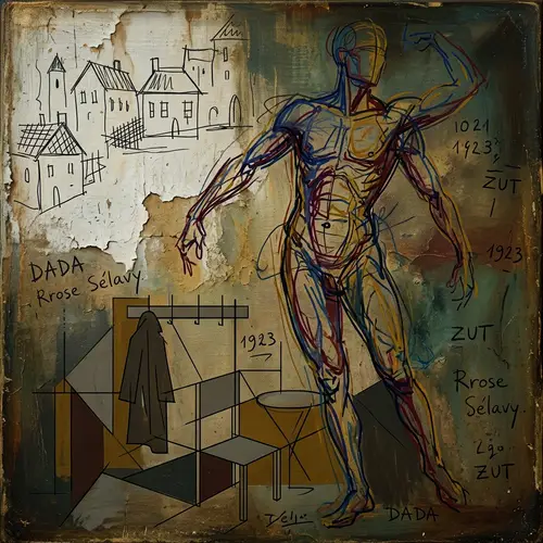 Avant-Garde Dada Art Inspired by Surrealism and Abstract Paintings