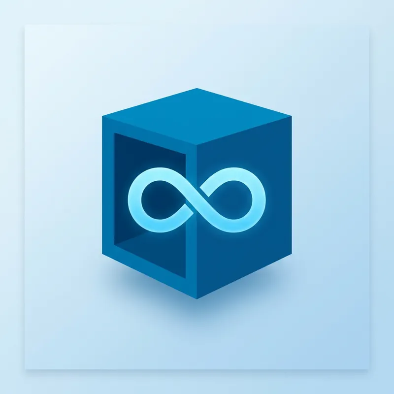 Nginx Minimalist Logo Art: Cubic Symmetry in Blue