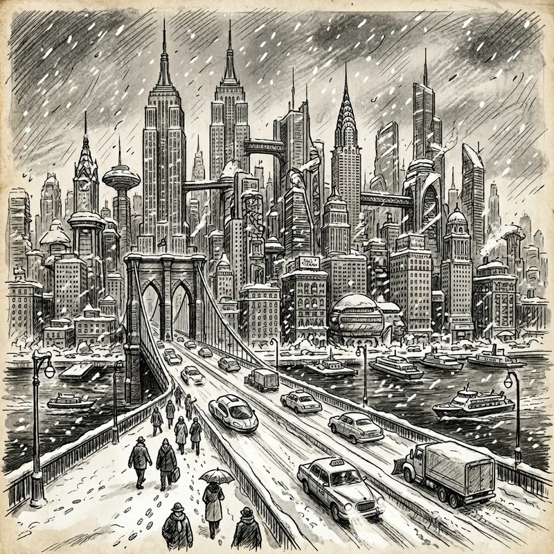 Sketchy Winter Wonderland of New York Sketchy Winter Wonderland of New York