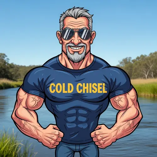 Muscle-Bound Cartoon Avatar with Sunglasses