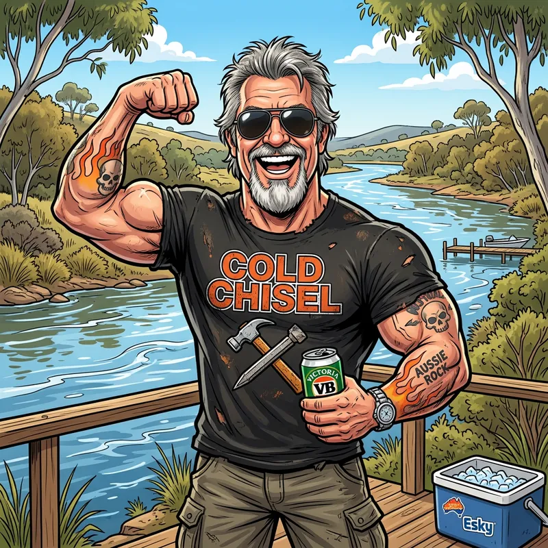 Muscle-Bound Cartoon Avatar with Sunglasses