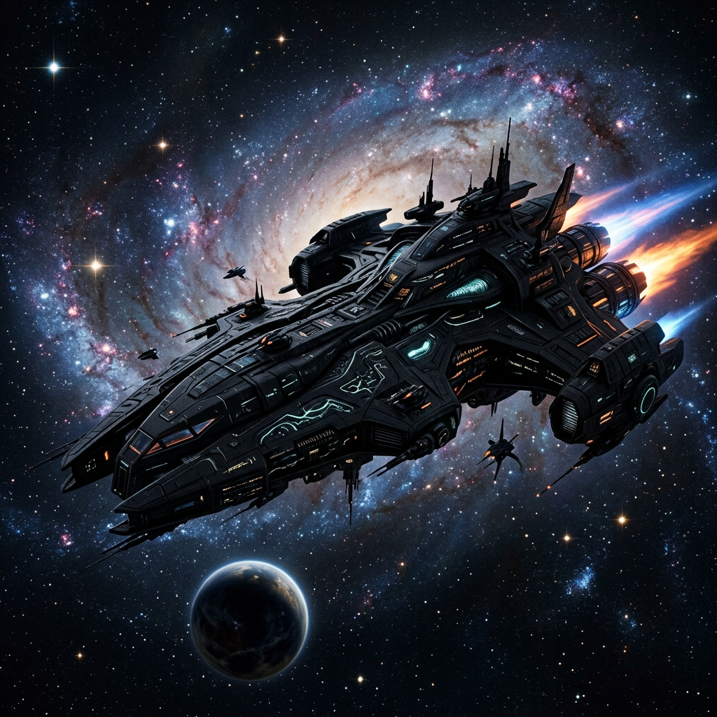 Black Alien Spaceship - Intriguing Spacecraft Revealed | AI Art