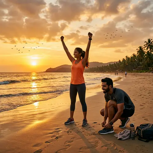 Success and Motivation: Inspiring Scene for Evening Runners