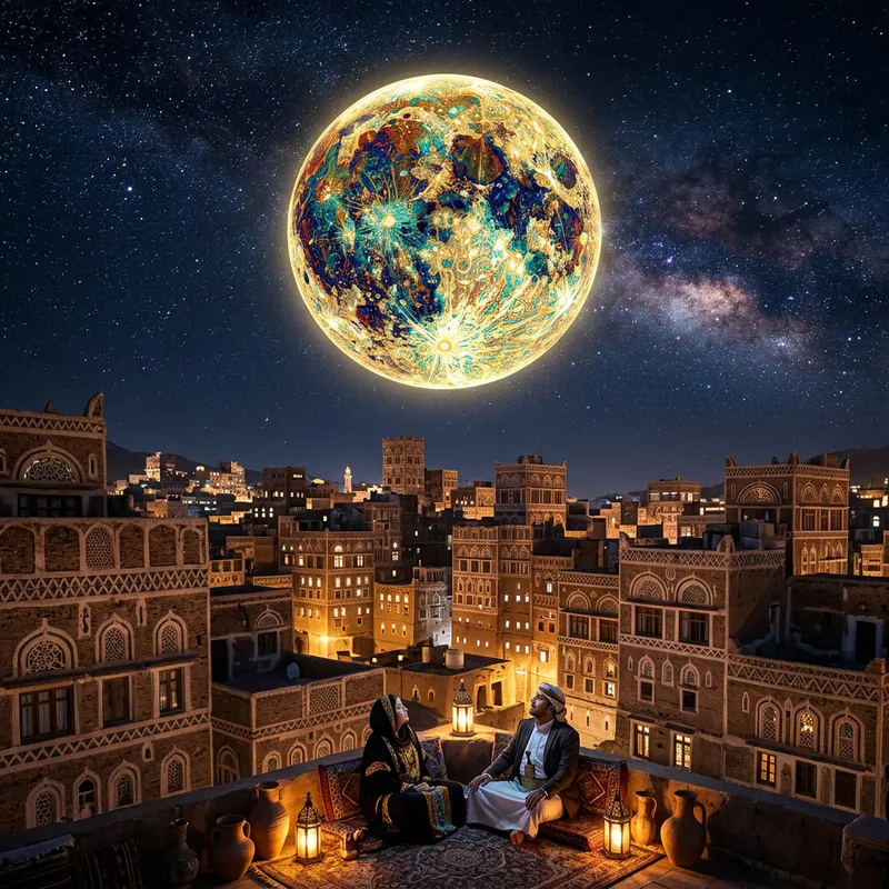 Moon in Yemeni Culture: Vibrant Colors & Intricate Patterns Moon in Yemeni Culture: Vibrant Colors & Intricate Patterns