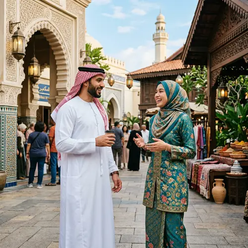 Arab Man and Malay Woman Cultural Conversation