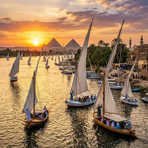 Egypt Nile Navigation: Views of Feluccas and More