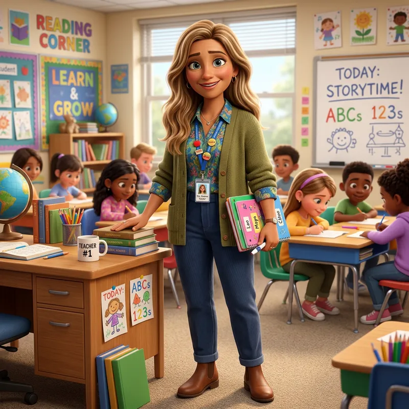 Pixar-Style Female Character With Blonde Hair Pixar-Style Female Character With Blonde Hair