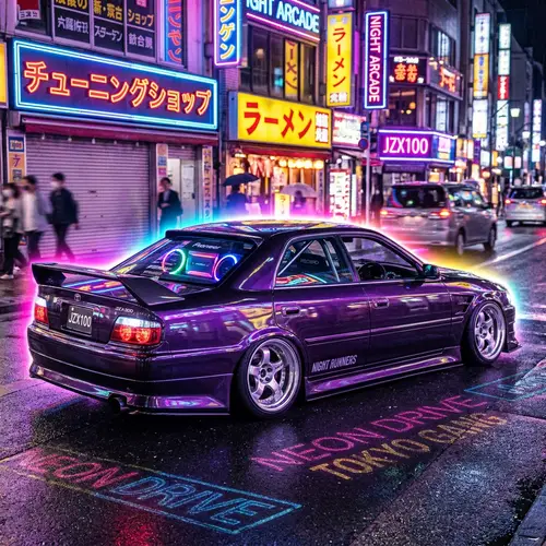 Tuned Toyota Chaser JZX100 in Neon Glow