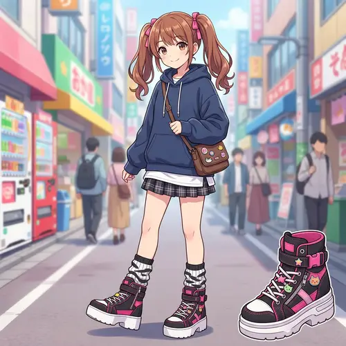 Anime Girl with Detailed Footwear - Unique Shoes for Women