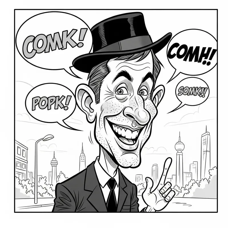 Beautiful Black and White Comic Caricature Art