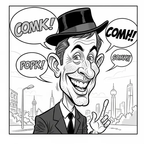 Beautiful Black and White Comic Caricature Art