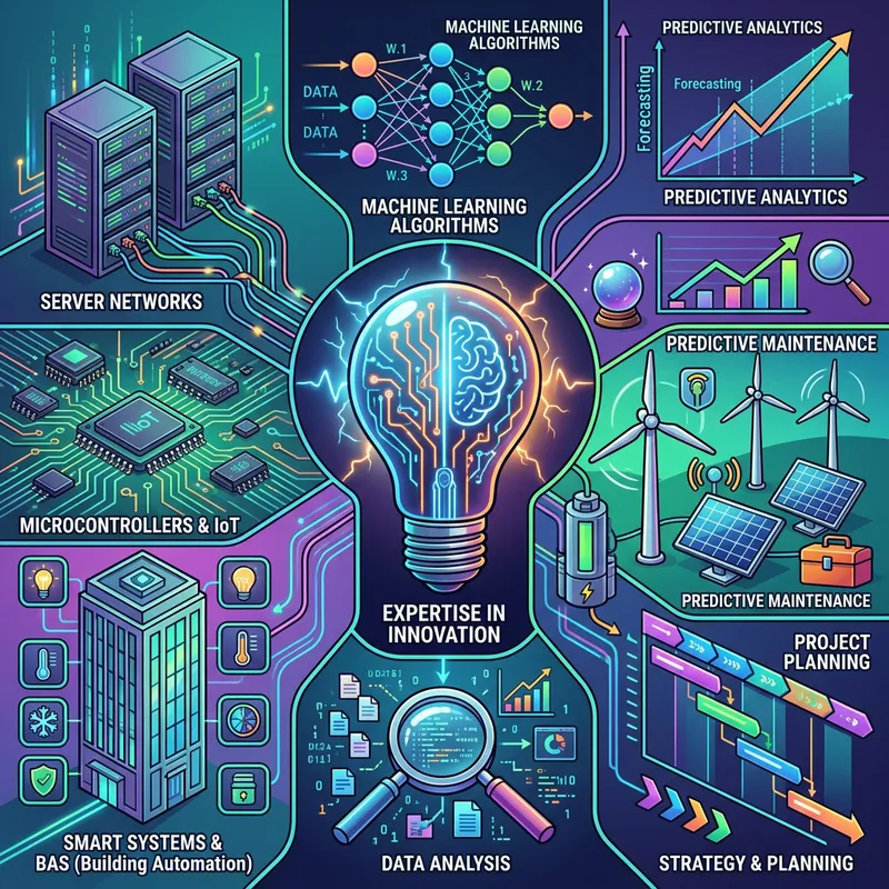 Dynamic Technology Collage: Servers, Microcontrollers & Smart Systems
