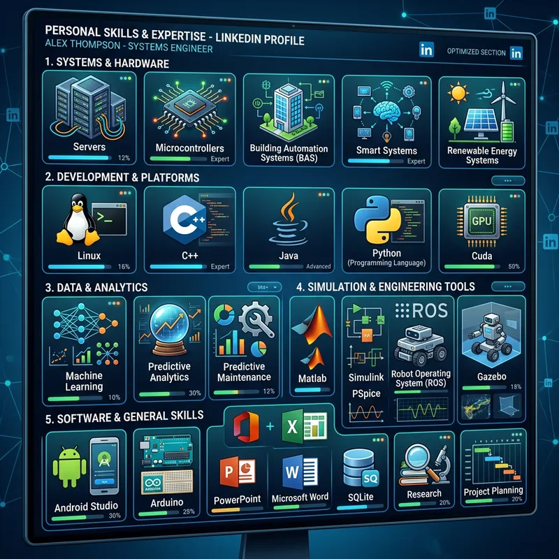 Professional Skills Dashboard | Showcase for LinkedIn Profile