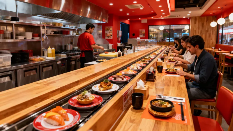 Vibrant Tapas Kaitenzushi Restaurant Interior Design