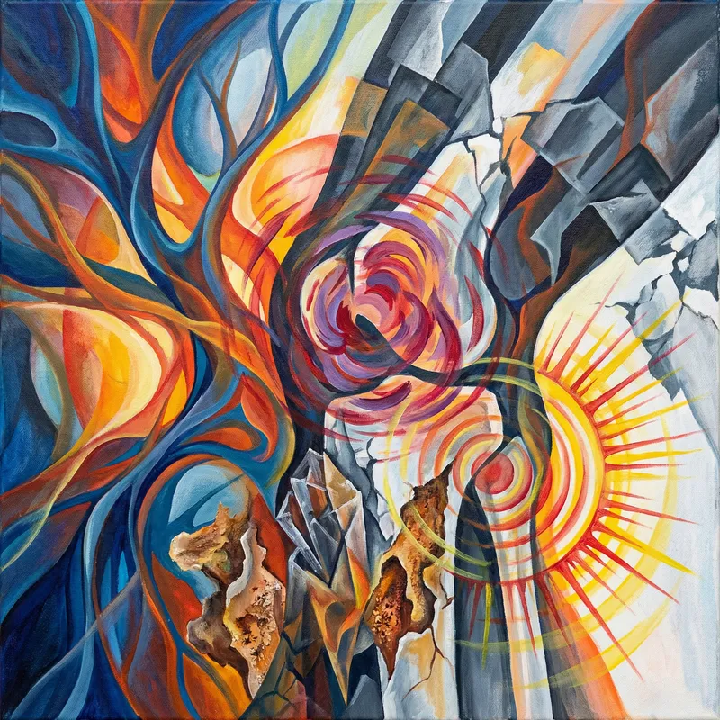 Knee Osteoarthritis Abstract Art Representation