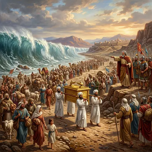Joshua Crossing the Jordan River: Bible Pictures