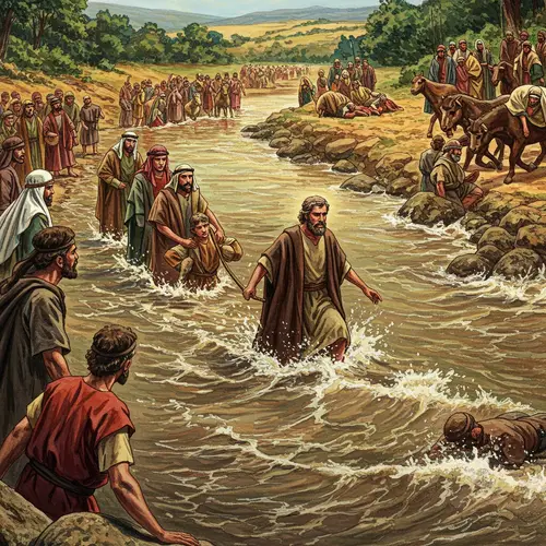Joshua Crossing the Jordan River: Bible Pictures