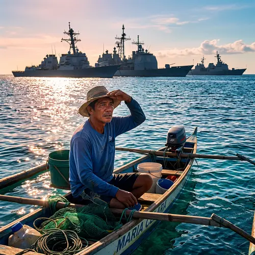 Frightened Filipino Fisherman Faces Naval Might