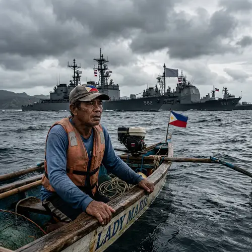 Filipino Fisherman Faces Threat from Chinese Warships
