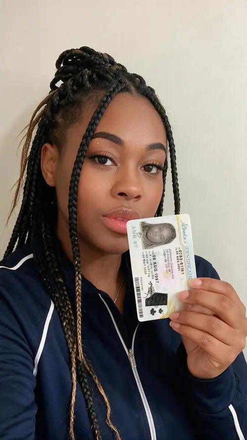 Clear Selfie with Visible ID Information