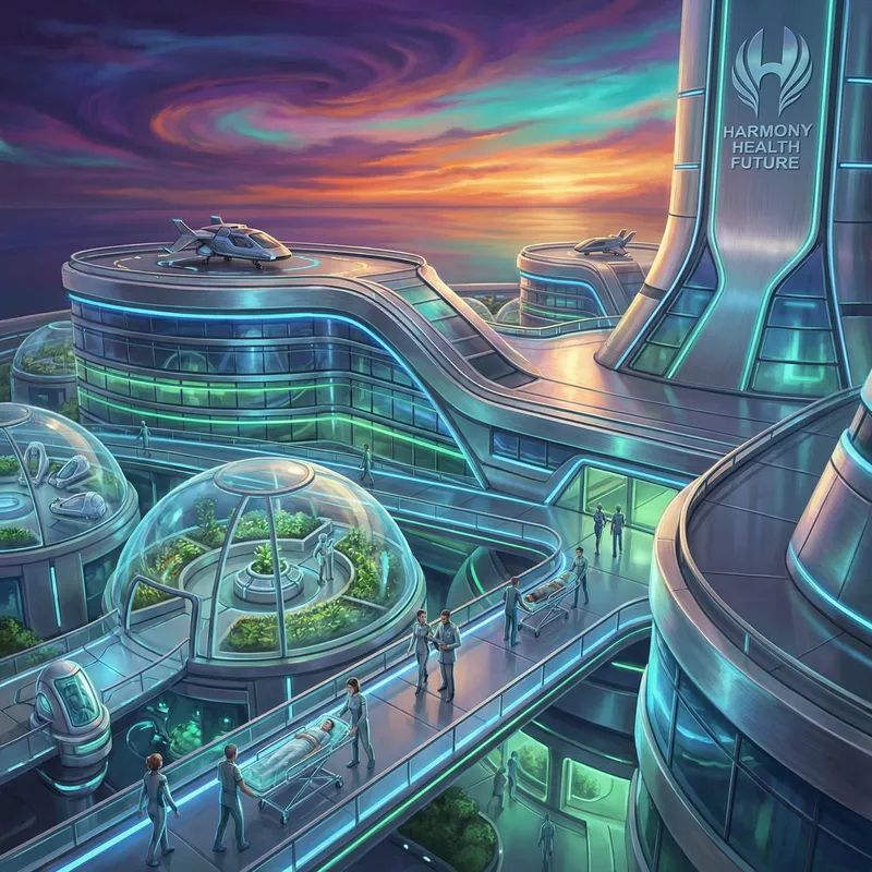Futuristic Healthcare Facility | Panoramic View Horizon Technology
