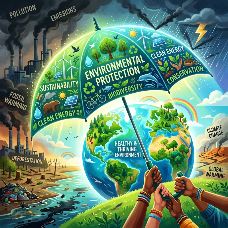 Umbrella Shielding Earth: Climate Change Protection