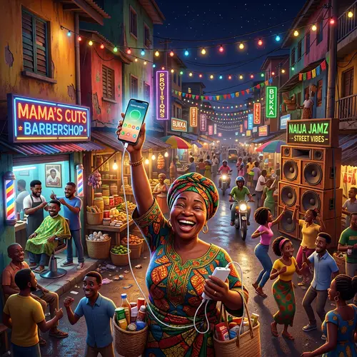 Vibrant Pixar-Style Nigerian Street Scene