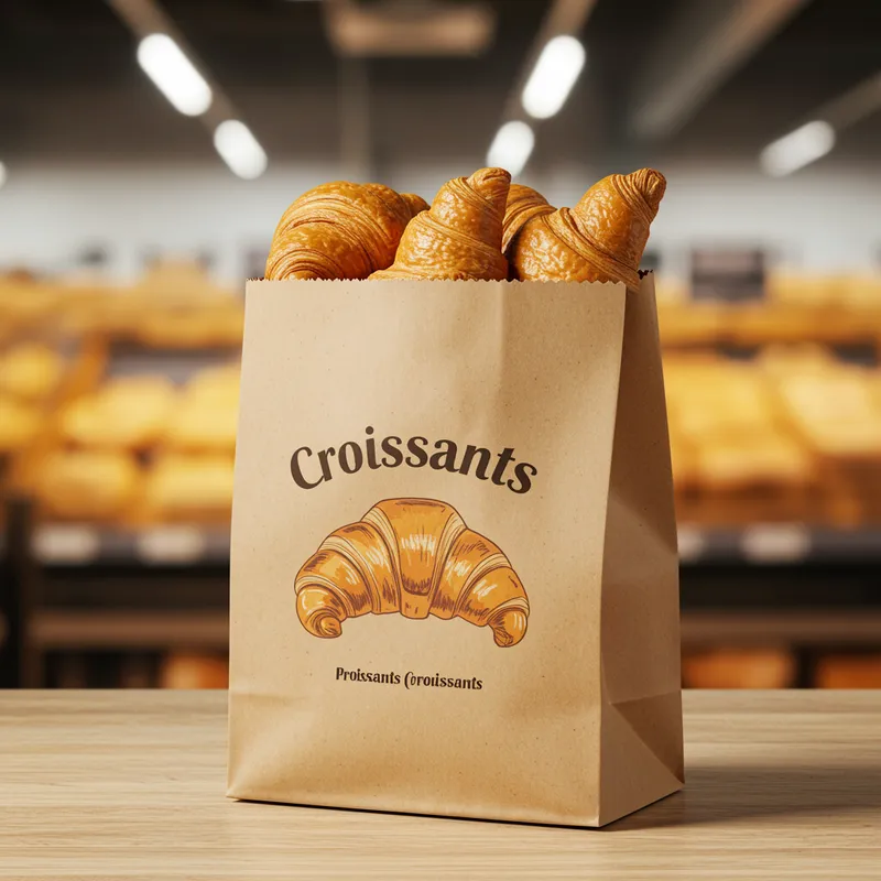 Printed Bag for Bakery Croissants - Supermarket Packaging