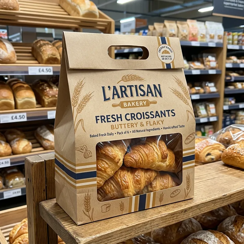 Printed Bag for Bakery Croissants - Supermarket Packaging