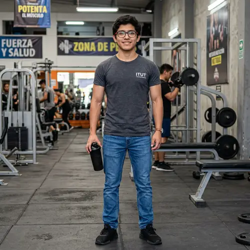 Peruvian Adolescent Student in ASIR | Gym Regular with Red & Black Glasses