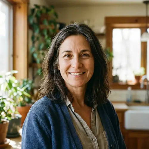 Woman in Her 50s with Dark Brown Hair