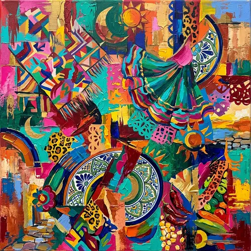 Abstract Mexican Cultural Elements | Artistic Expression