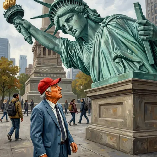 Contemporary Monumental Statue Illustration