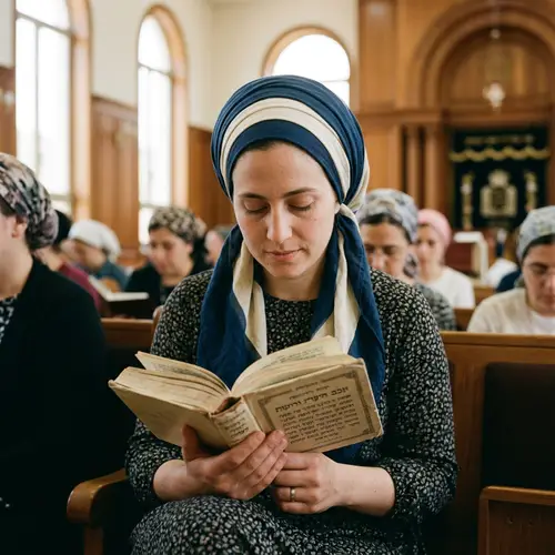 Religious Jewish Woman Praying with a Prayer Book