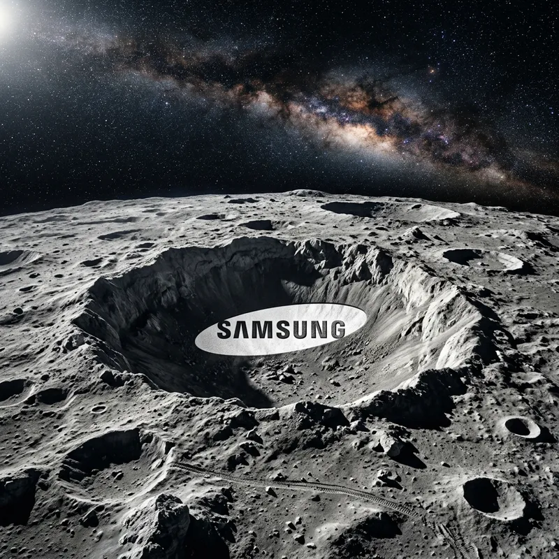 Samsung Logo on Moon | Lunar Branding Icon