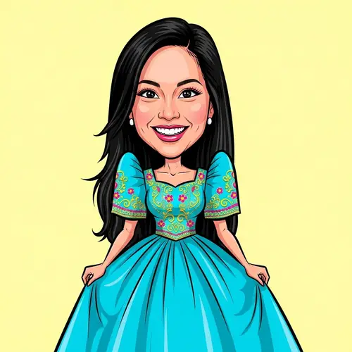 Caricature in Filipiniana Dress Art