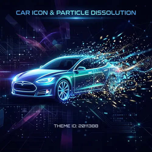 Modern Car Icon with Particle Dissolution Effect