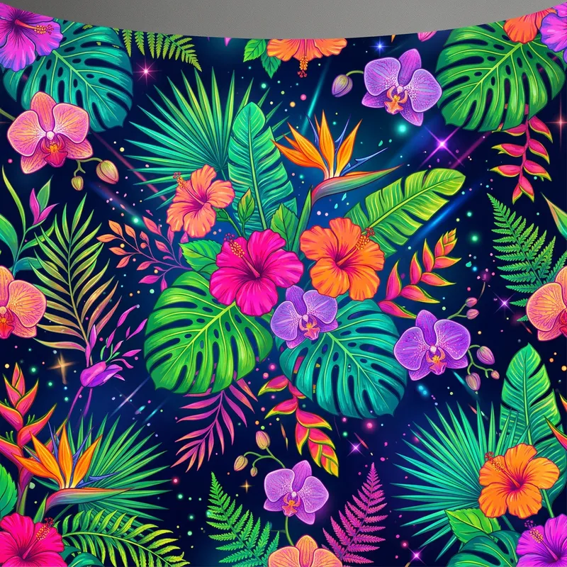 Tropical Floral Pattern for Dance Clubs Tropical Floral Pattern for Dance Clubs