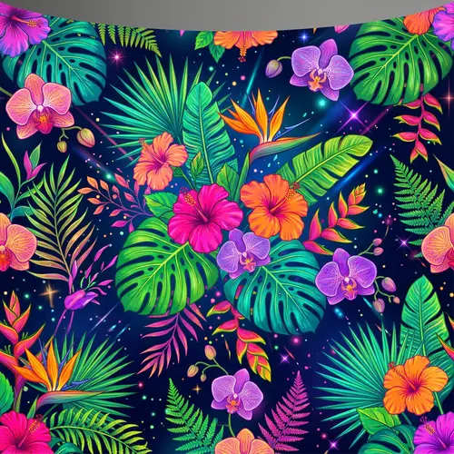 Tropical Floral Pattern for Dance Clubs