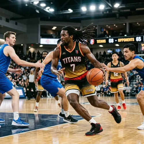 Dreadlocked Basketball Player in Action