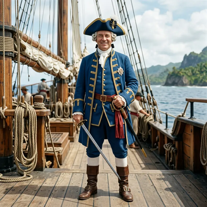 Realistic Captain Smollett from Treasure Island