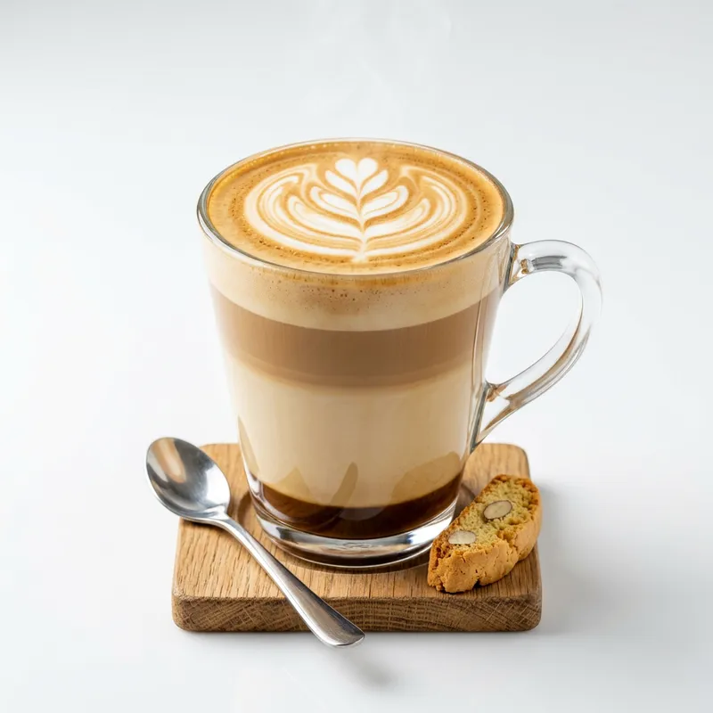 Beautiful Coffee Latte in Transparent Glass