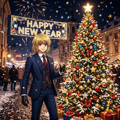 Blonde-Haired Character with Scarlet Eyes by New Year's Tree