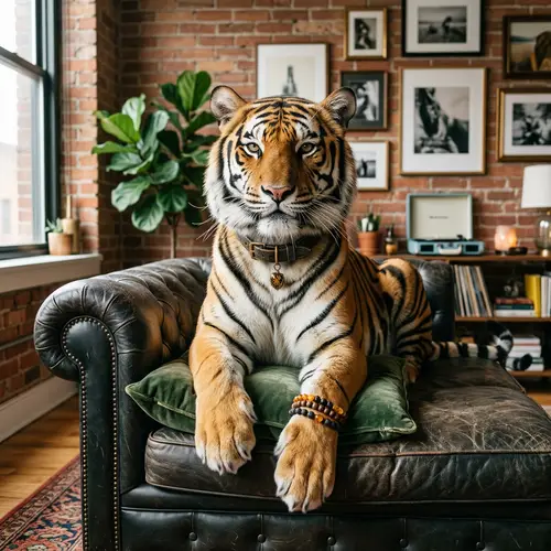 Stylish Yet Chill Tiger Illustration