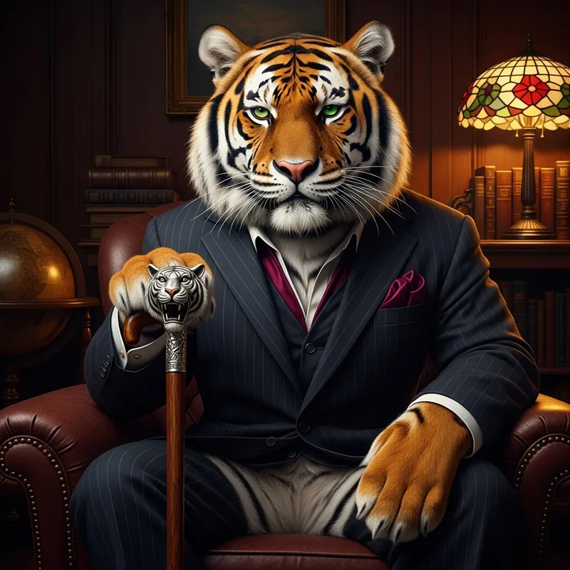 Stylish Yet Chill Tiger Illustration