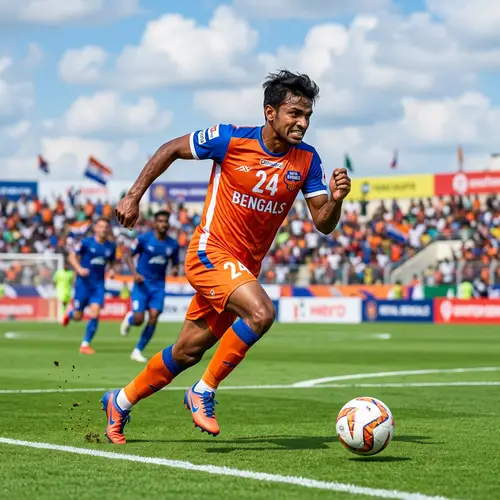 Professional Football Player in Motion | South Asian Descent